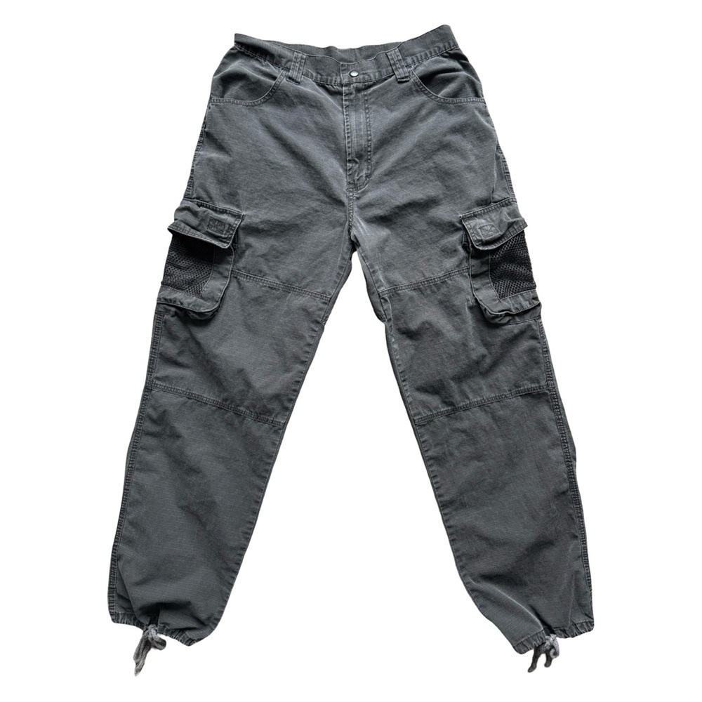 Vintage Y2K Attitude Black Cargo Pants – Mesh Pockets